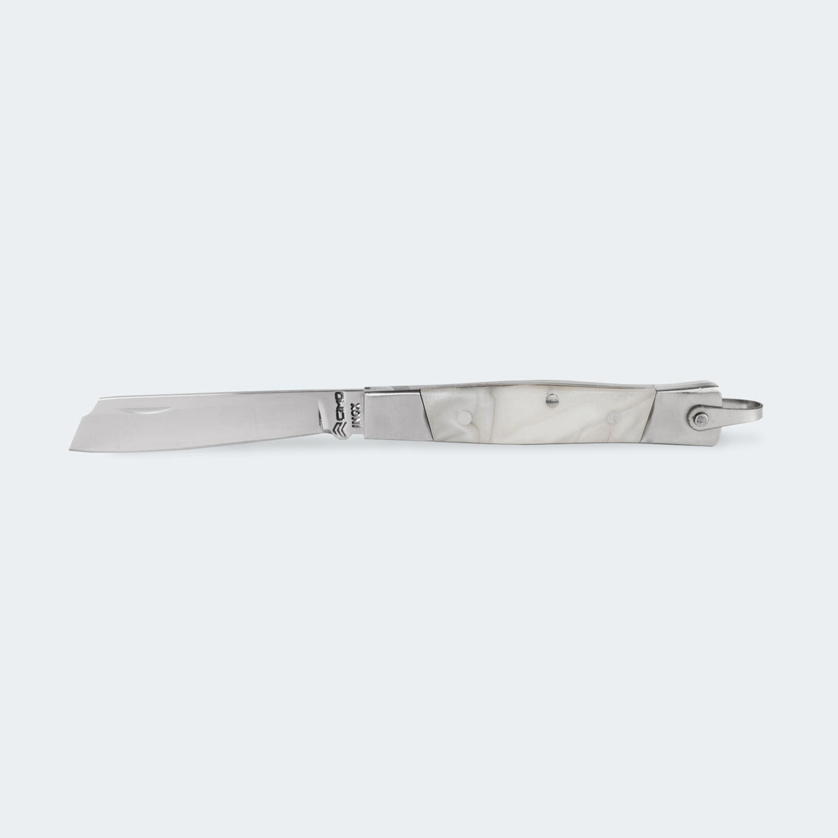 Canivete Cimo Inox Cabo Inox E Acrílico Branco - 330/5 I ACR