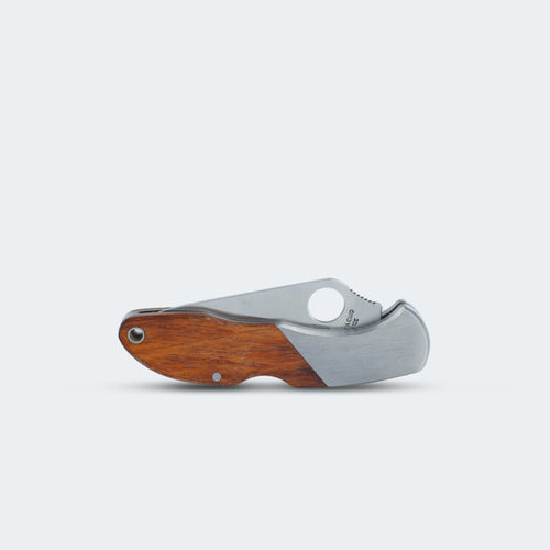 Canivete Cimo Heeler 3 Inox Full Flat Cabo Madeira Com Clip - 9440/3-MAD FF