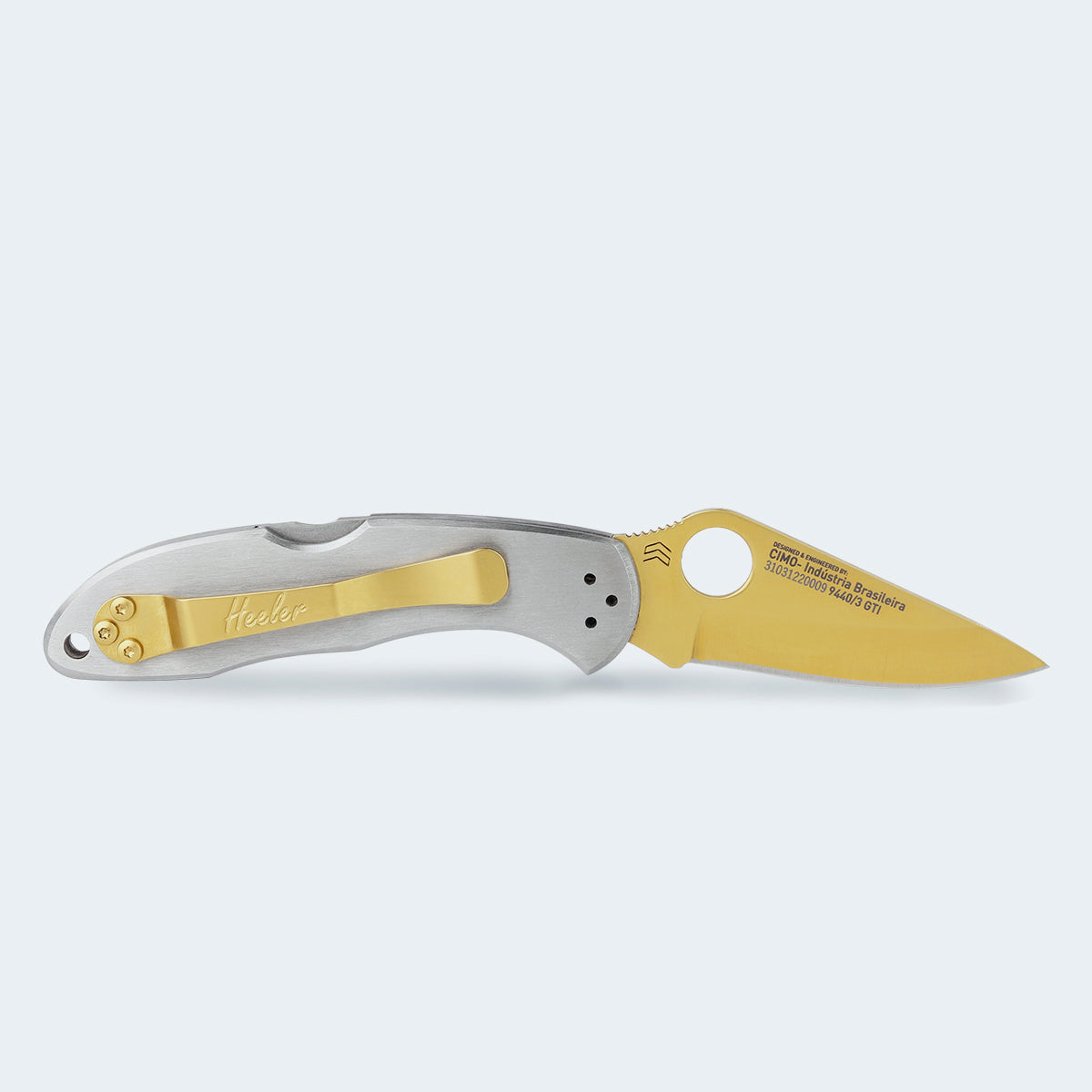 Canivete Cimo Heeler 3 Gold Titanium Com Clip - 9440/3-GTI