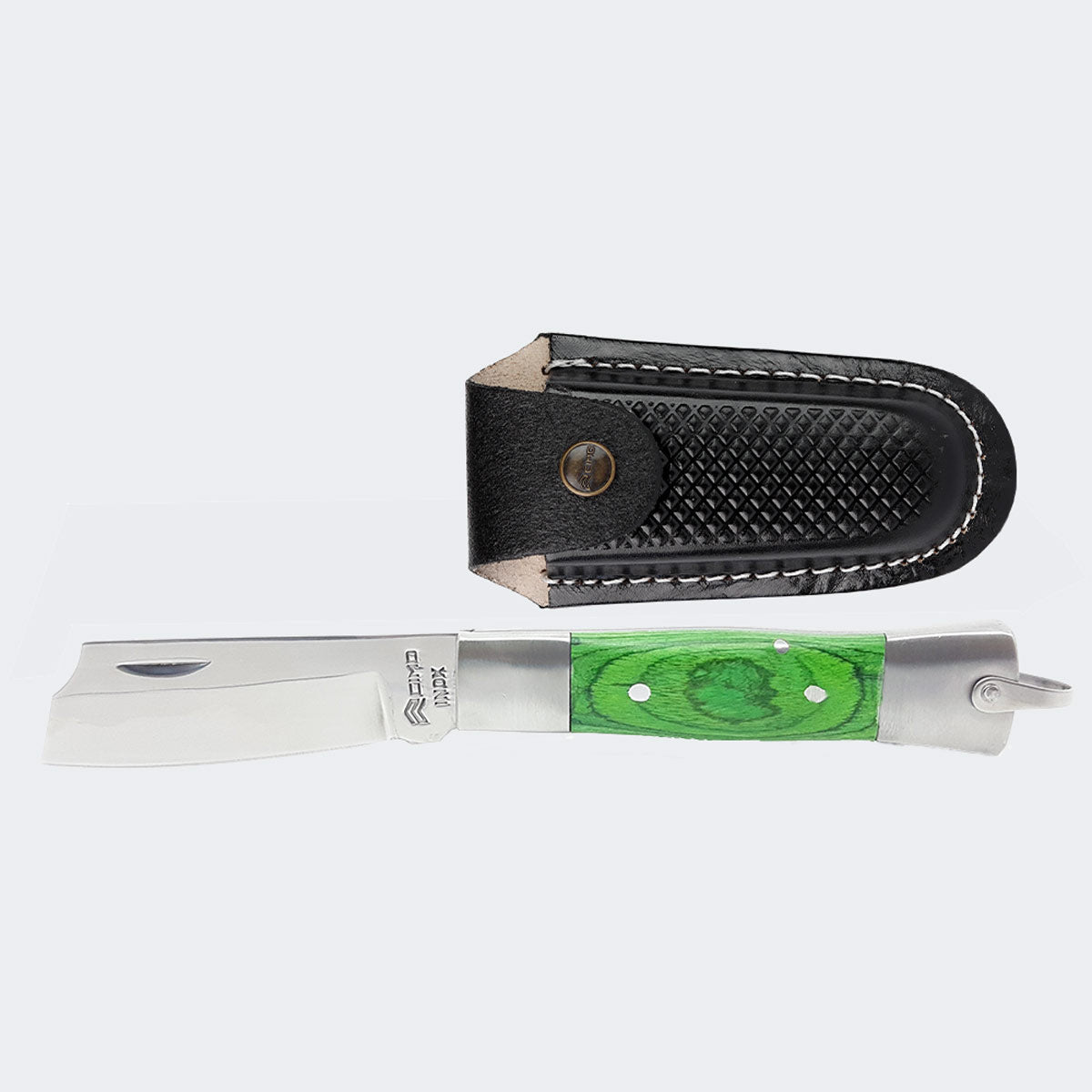 Canivete Cimo Inox Cabo Inox E Cimowood Verde Com Bainha - 320/7 I CW C/B
