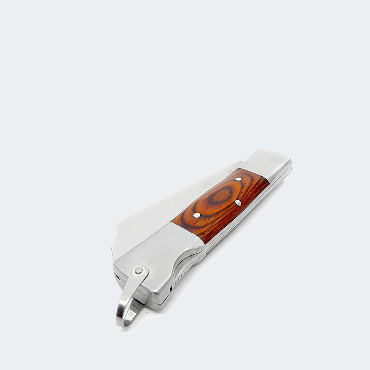 Canivete Cimo Inox Cabo Inox E Cimowood Madeira Com Trava E Bainha - 320/7 I CW SS C/B