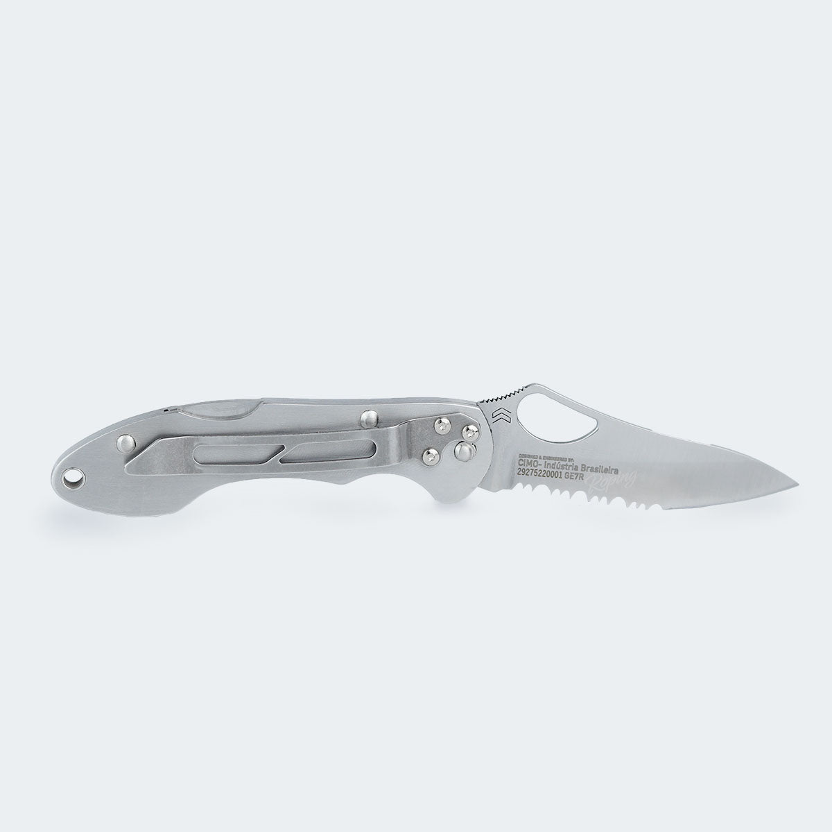 Canivete Cimo Gecko 7 Roping Inox Cabo Inox Com Clip - GE7R
