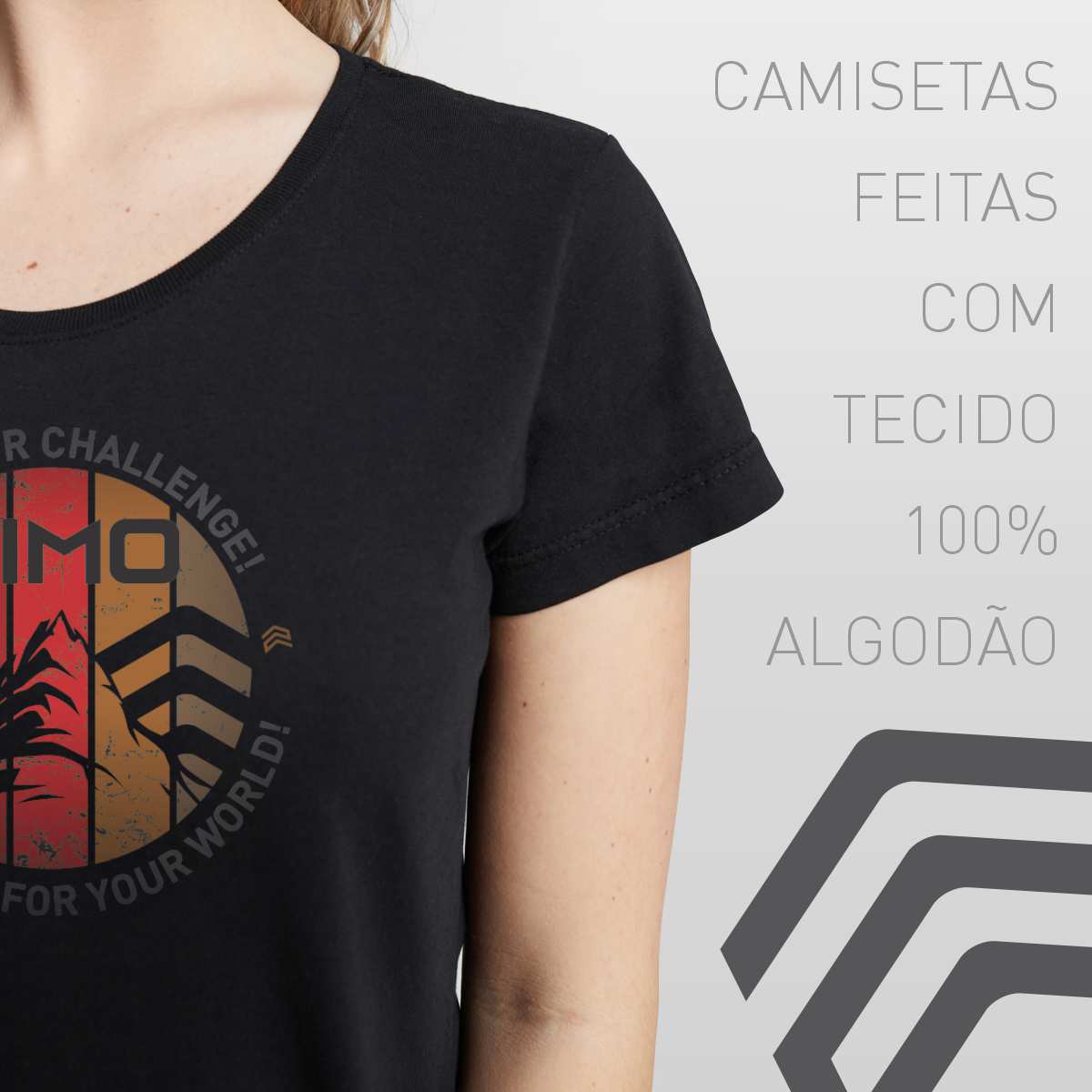 Camiseta Baby Look Com Estampa Cimo Montanhas