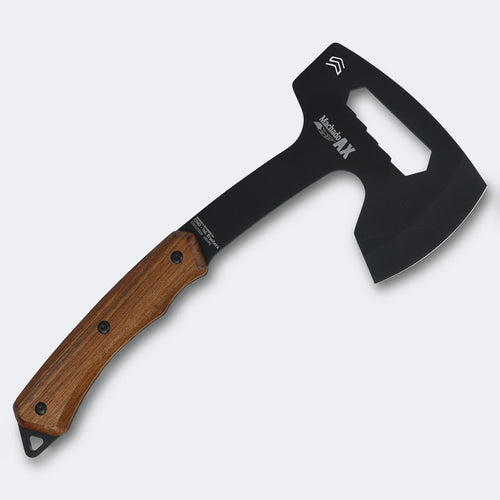 Machado Ax Carbono Preto Cabo Madeira Com Bainha