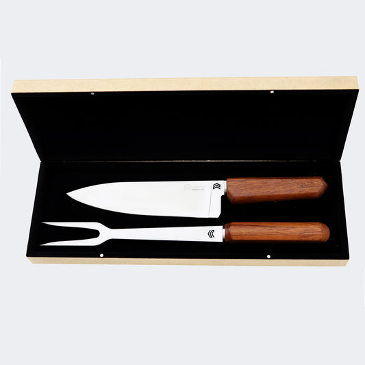 Kit Churrasco Oiti Brasa - Faca Chef 8” 3001/8 E Garfo 9” Com Estojo - 3001/8 K1
