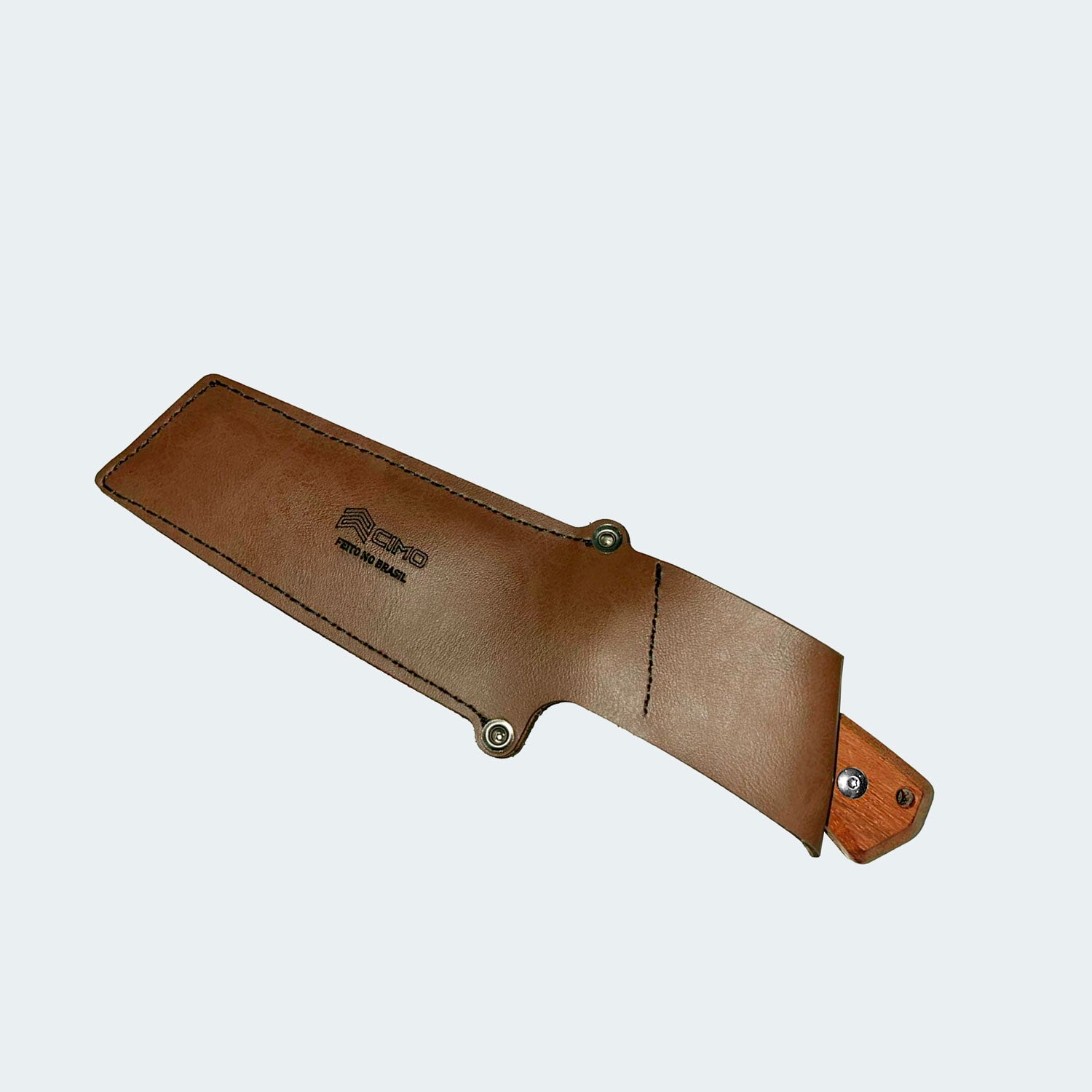 Faca Cimo Braba V Inox Cabo Madeira Com Bainha - BR589-MAD