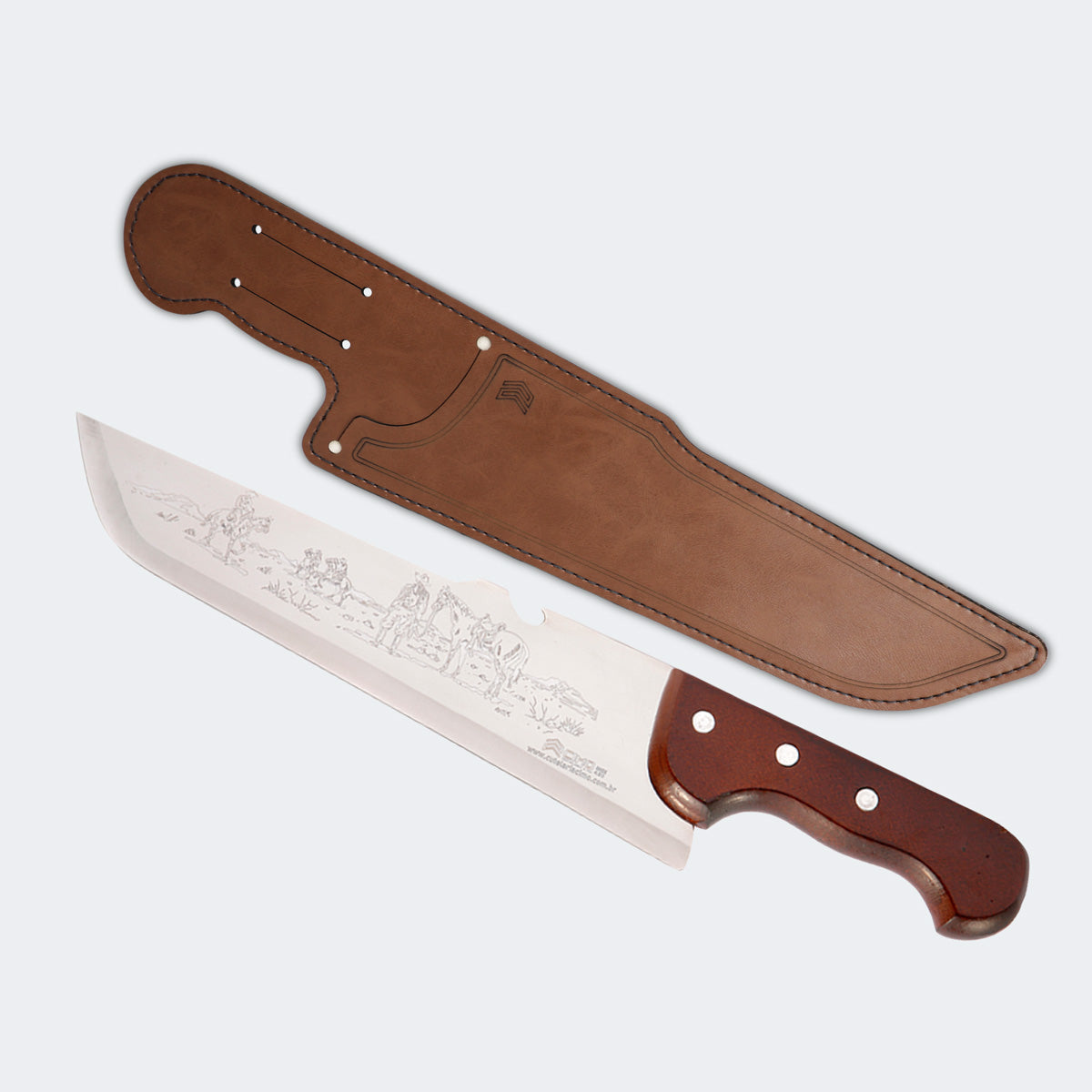 Faca Cimo Inox Cabo Madeira Com Bainha - 660/P C/B