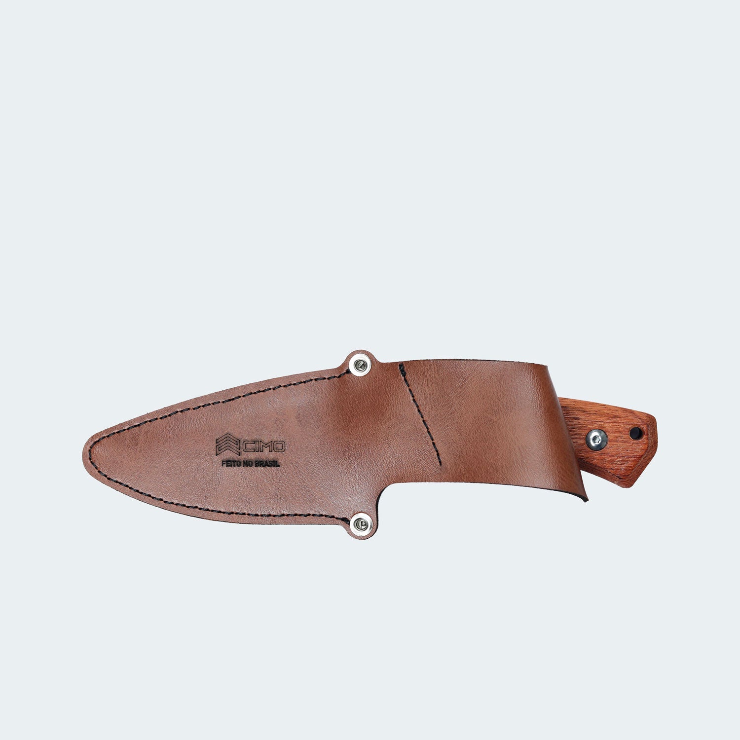 Faca Cimo Braba IV Inox Cabo Madeira Com Bainha - BR489-MAD