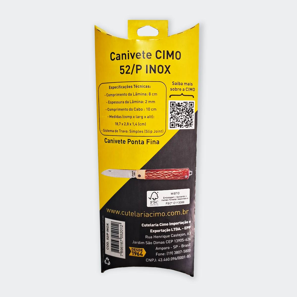 Canivete Cimo Inox Cabo Acetato - 52/P INOX