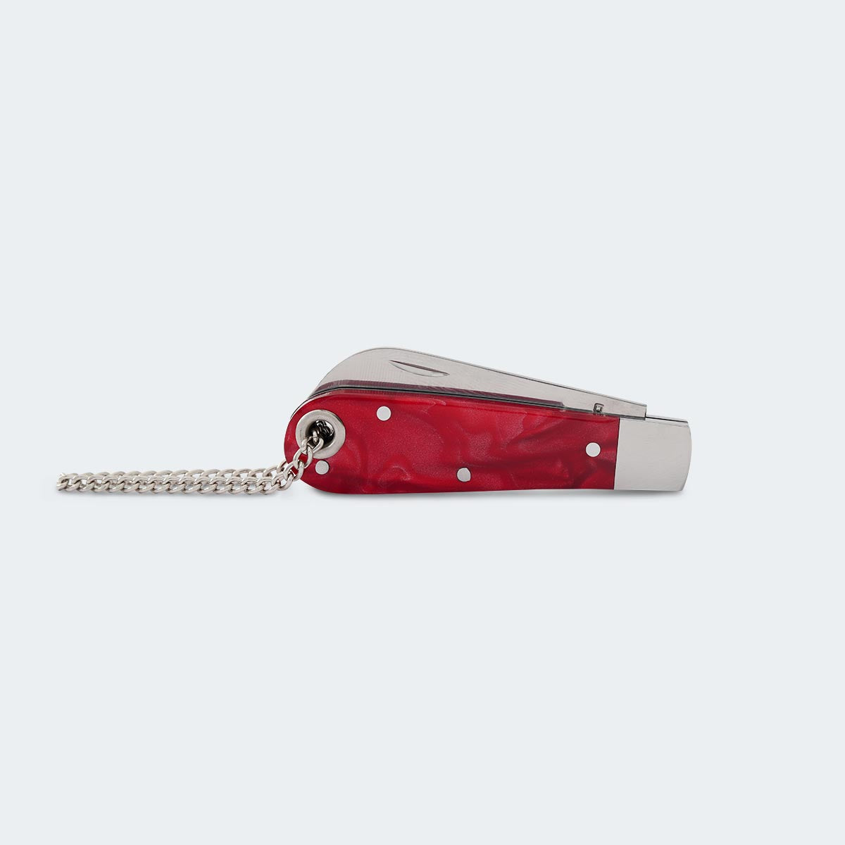 Canivete Cimo Inox Cabo Acrílico Vermelho Com Corrente E Bainha - 20/3 VM C/B
