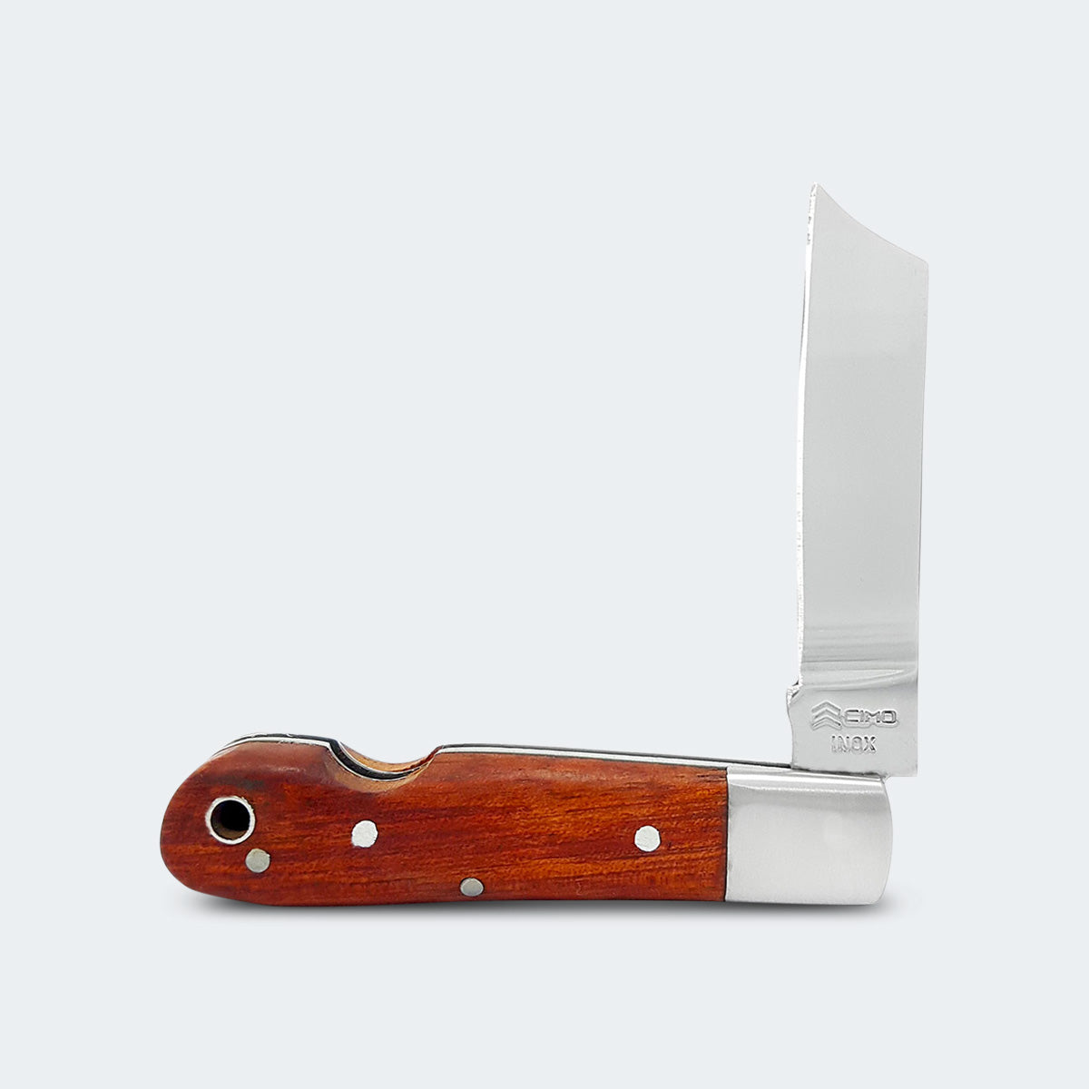 Canivete Cimo Inox Cabo Madeira Com Cordão De Couro E Bainha - 21/3 M C/B