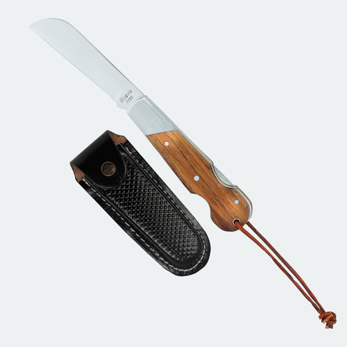 Canivete Cimo Inox Cabo Madeira Com Trava E Bainha - 450/7 SS C/B