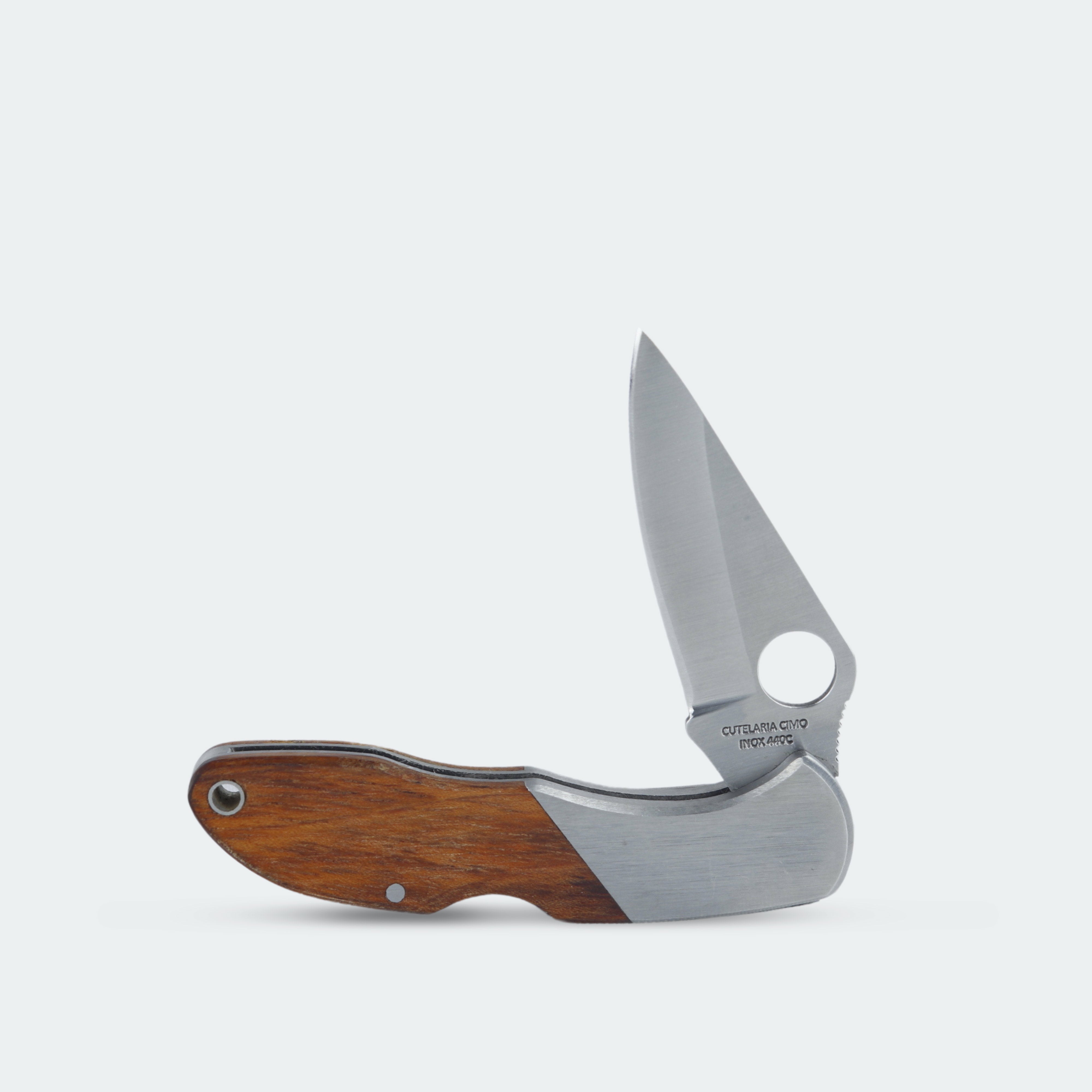 Canivete Cimo Heeler 3 Inox Cabo Madeira Com Clip - 9440/3-MAD