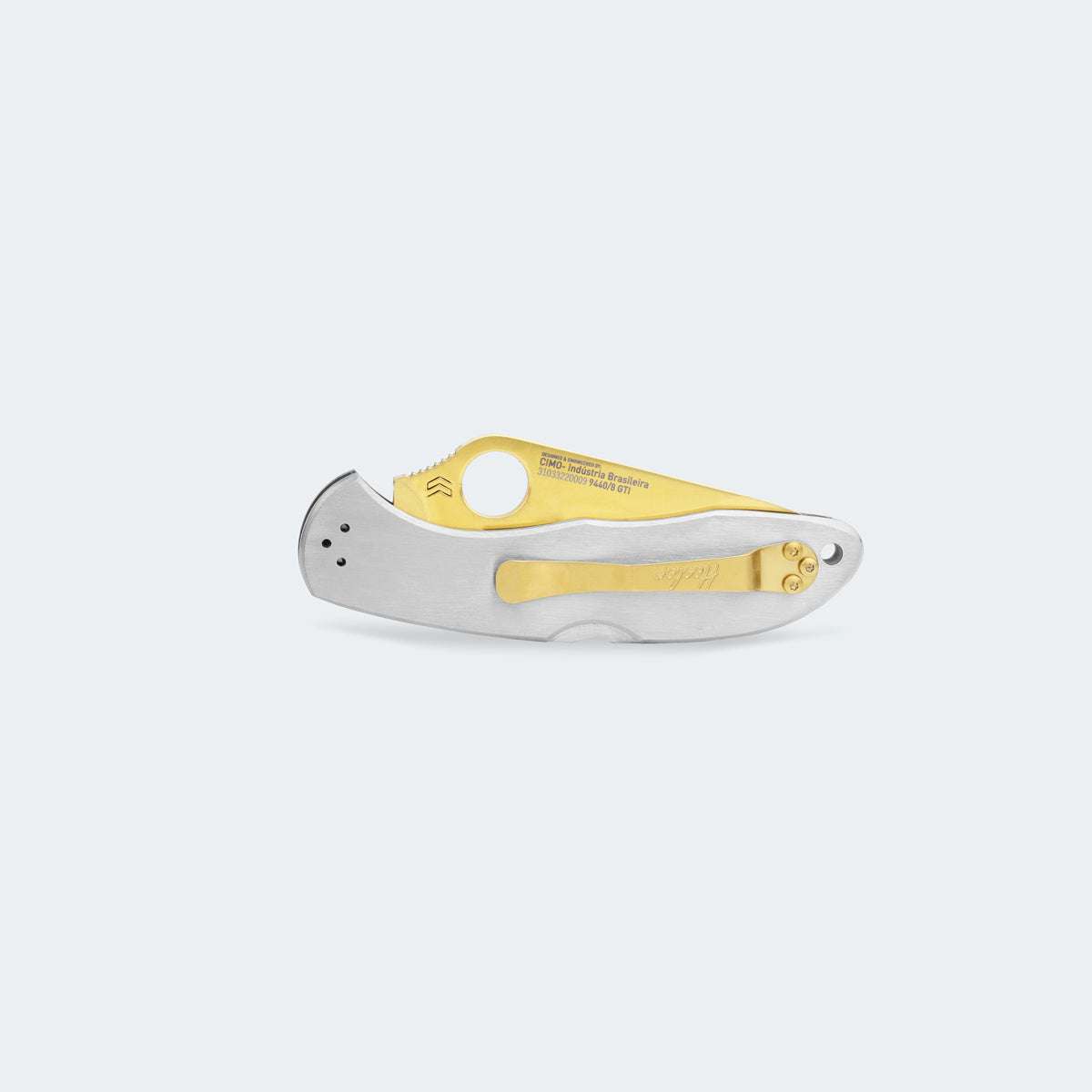 Canivete Cimo Heeler 8 Gold Titanium Com Clip | Cimo