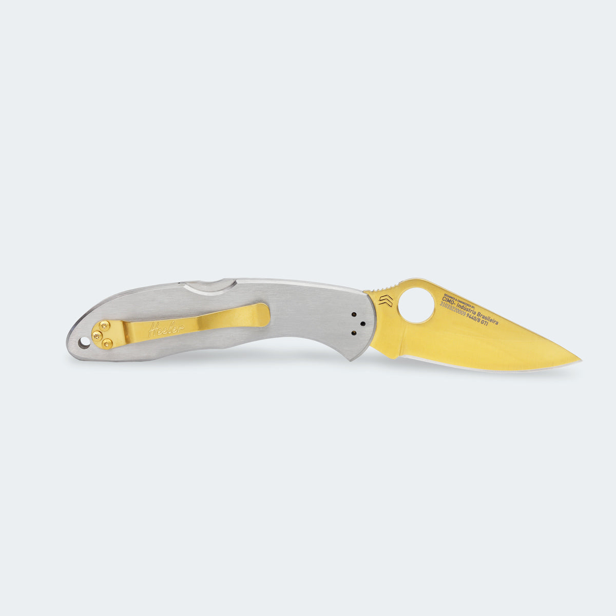 Canivete Cimo Heeler 8 Gold Titanium Com Clip | Cimo