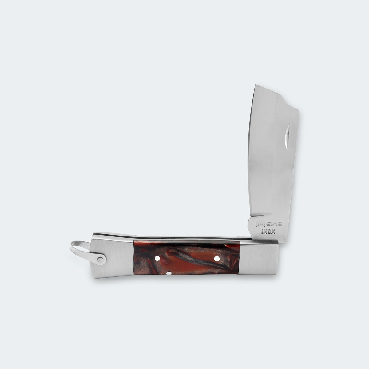 Canivete Cimo Inox Cabo Inox E Acrílico Marrom - 320/7 I MR