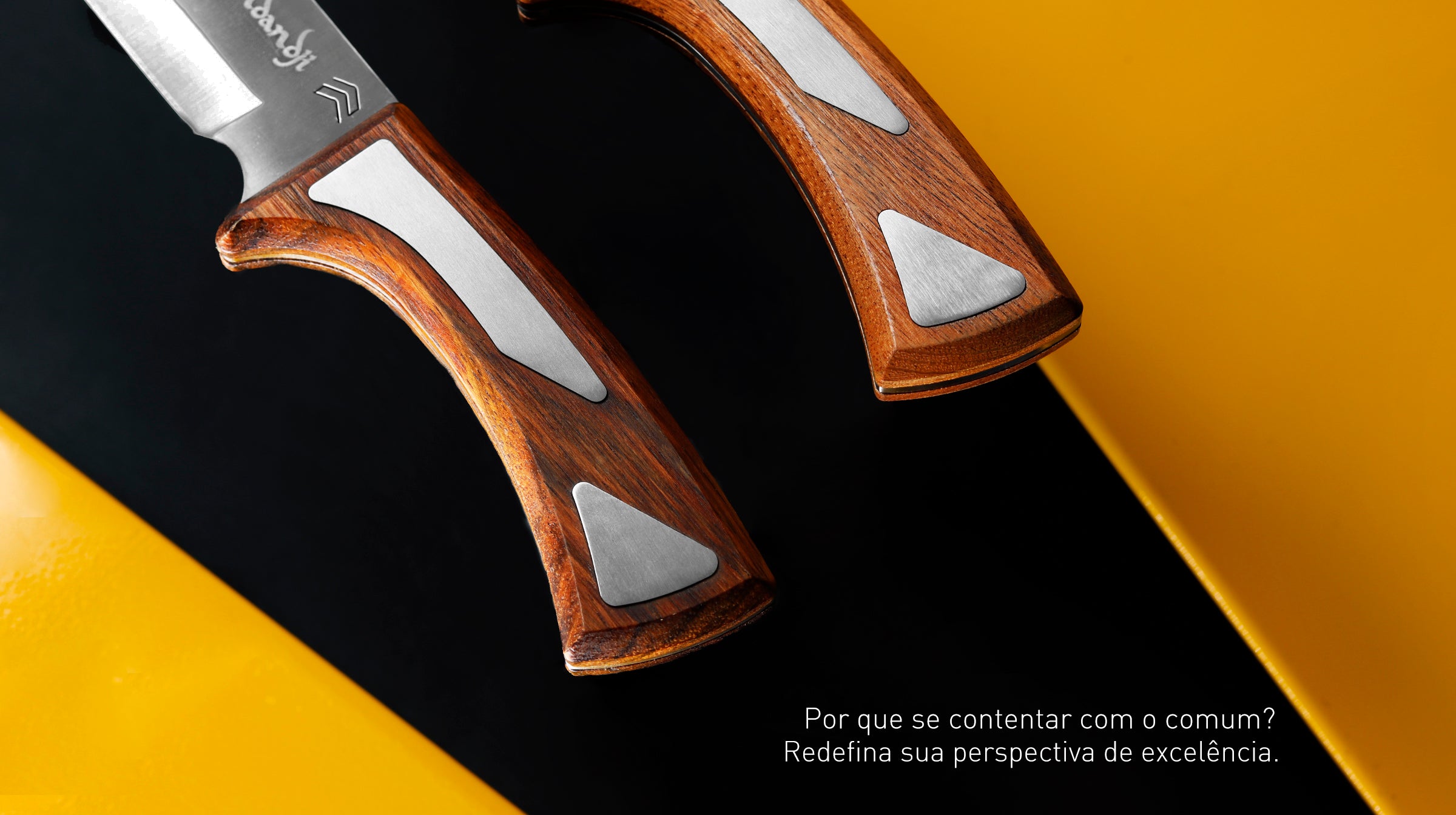 Faca Cimo Kandandji 8 Inox Cabo Madeira 2 Com Bainha - KJ131/8-MAD C/B