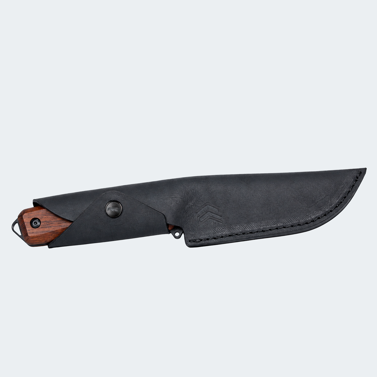 Faca Ax Borba Carbono 5" Preto Cabo Madeira Com Bainha
