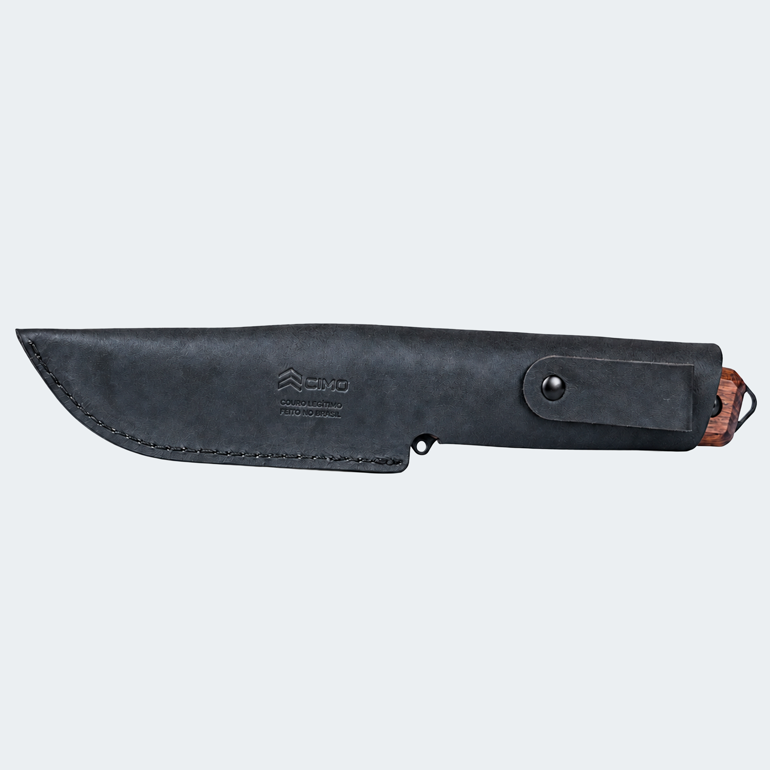 Faca Ax Borba Carbono 5" Preto Cabo Madeira Com Bainha