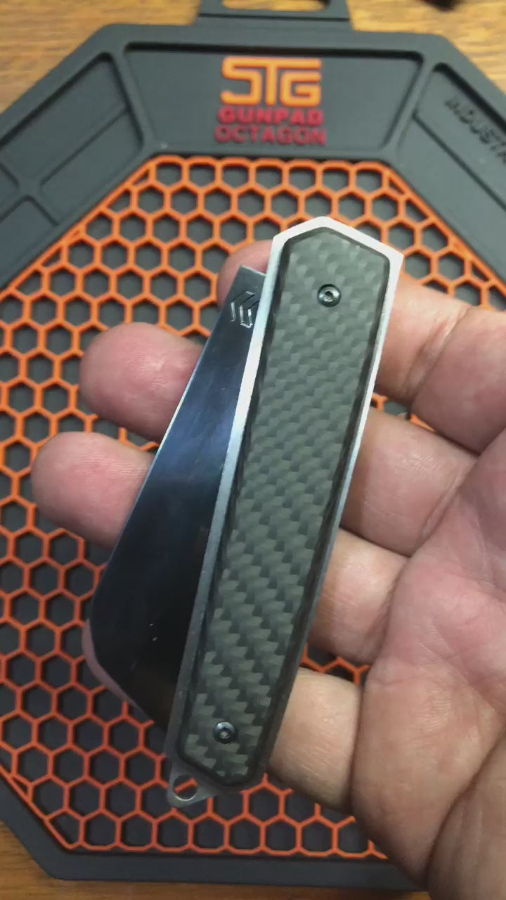 Canivete Cimo Navalha Black Titanium Cabo Fibra De Carbono Com Clip - NV59CLIP-FC-BTI