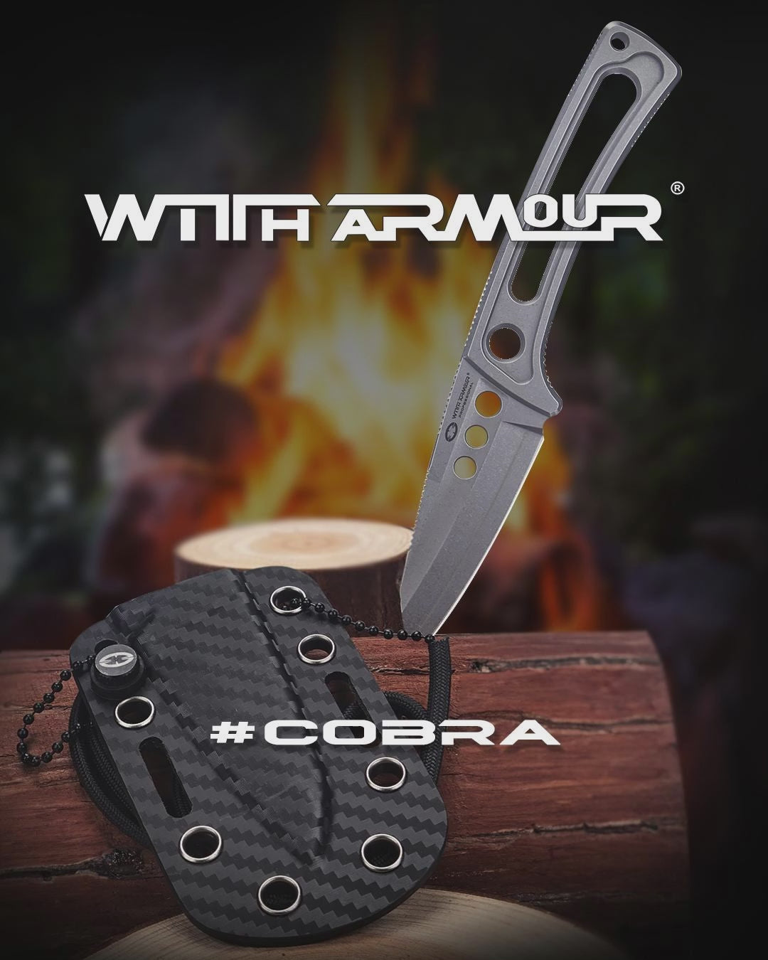Neck Knife Cobra With Armour – Aço VG10, Cabo G10 | Compacto e Letal