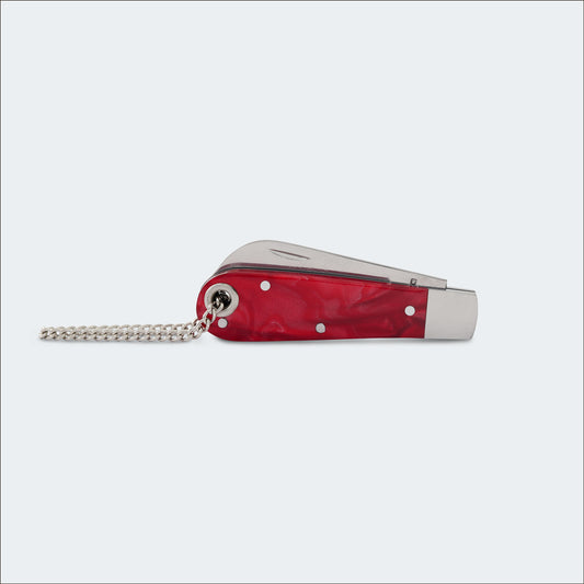 Canivete Cimo Inox Cabo Acrílico Vermelho Com Corrente - 20/3