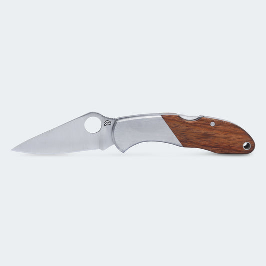 Canivete Cimo Heeler 3 Inox Full Flat Cabo Madeira Com Clip - 9440/3-MAD FF