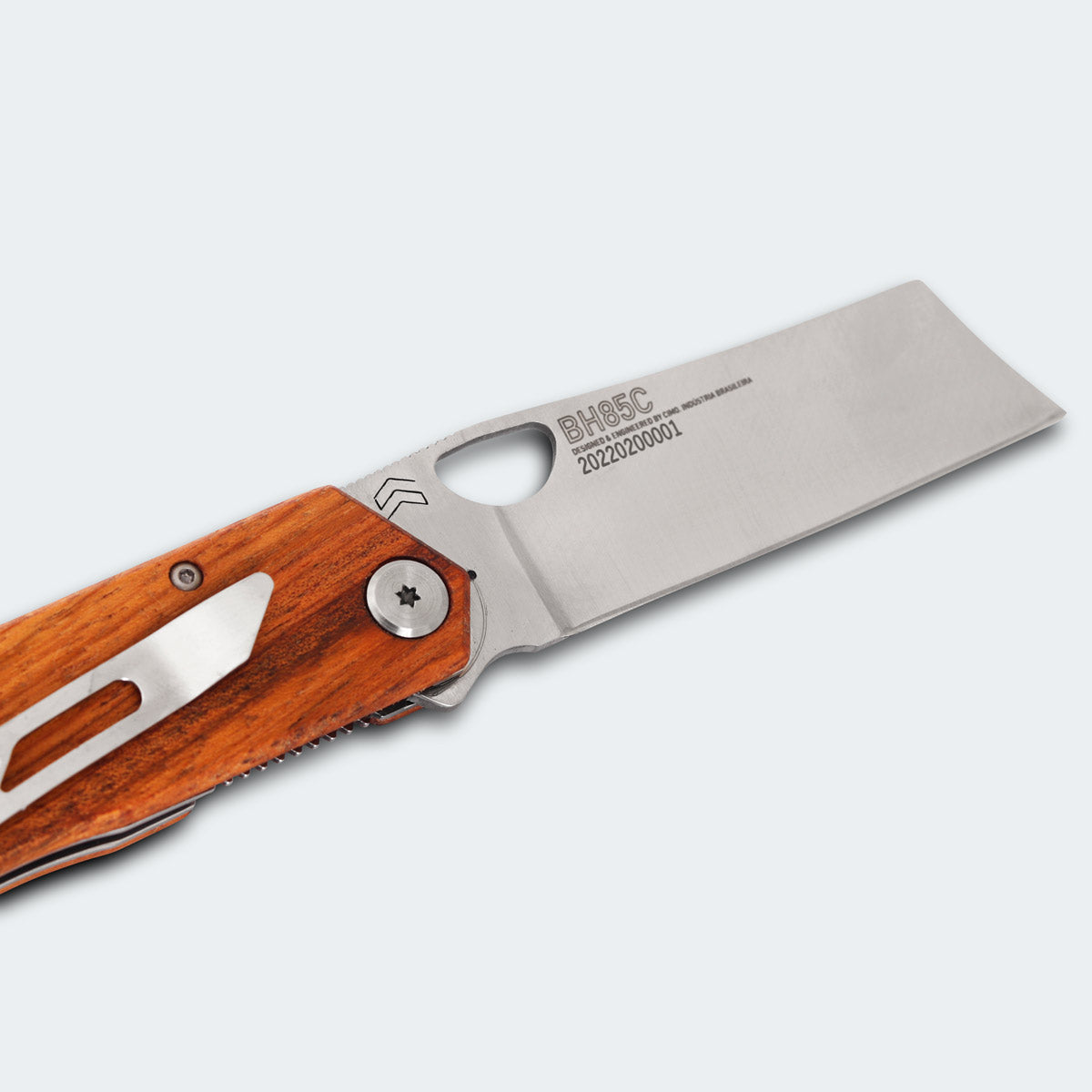 Canivete Cimo Brown Horse Cleaver Inox Cabo Madeira Com Clip - BH85C