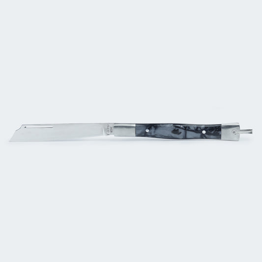 Canivete Cimo Inox Cabo Inox E Acrílico Preto Com Bainha - 330/L I C/B