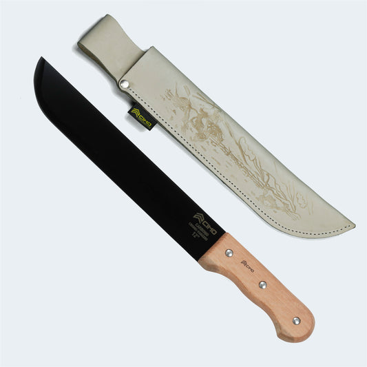 Facão Cimo 12” Carbono Cabo Madeira Com Bainha - 1030/12 MCC