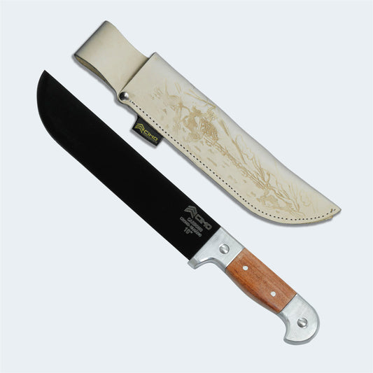 Facão Cimo 10” Carbono Cabo Alumínio E Madeira Com Bainha - 1070/10 C/B