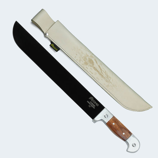 Facão Cimo 14” Carbono Cabo Alumínio E Madeira Com Bainha - 1070/14 C/B