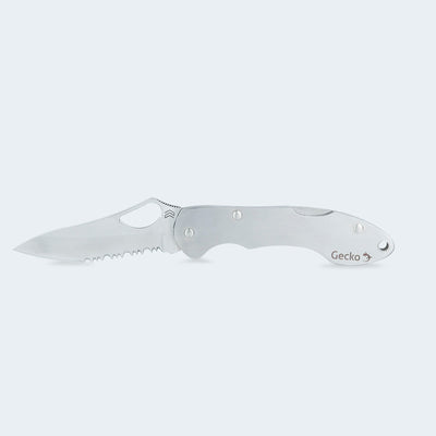 Canivete Cimo Gecko 7 Roping Inox Cabo Inox Com Clip - GE7R