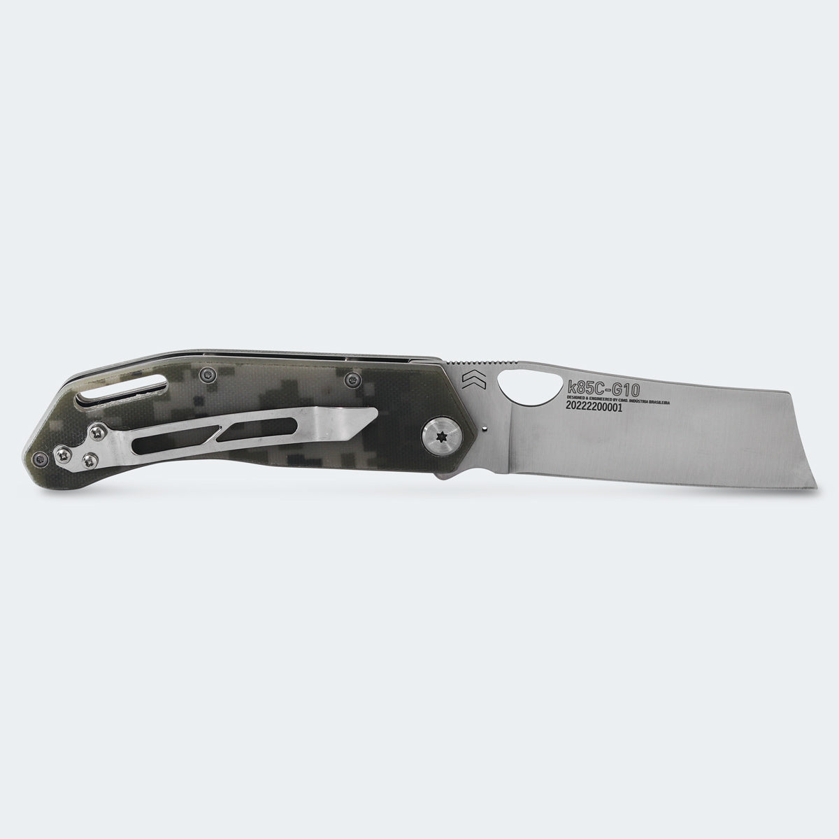 Canivete Cimo Komodo Cleaver Inox Cabo G10 Com Clip - K85C-G10