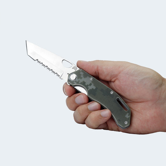 Canivete Cimo Komodo Tantô Roping Inox Cabo G10 Com Clip - K85TR-G10