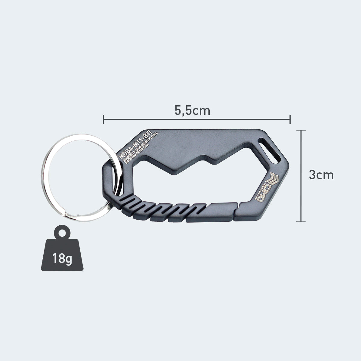 Mosquetão Holder Cimo Moba 11 Black Titanium