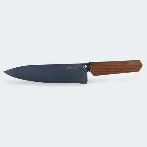 Faca Cimo Oiti Chef 8” Black Titanium Cabo Madeira Com Estojo – 3001/8-BTI E