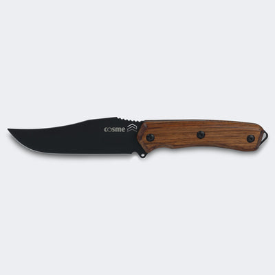 Faca Cimo Ax Cosme Carbono 5" Preto Cabo Madeira Com Bainha - 4042/5 MAD-PT