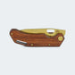 Canivete Cimo Brown Horse Gold Titanium Cabo Madeira Com Clip - BH85-GTI
