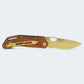 Canivete Cimo Brown Horse Gold Titanium Cabo Madeira Com Clip - BH85-GTI