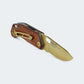 Canivete Cimo Brown Horse Gold Titanium Cabo Madeira Com Clip - BH85-GTI