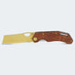 Canivete Cimo Brown Horse Cleaver Gold Titanium Cabo Madeira Com Clip – BH85C-GTI