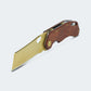 Canivete Cimo Brown Horse Cleaver Gold Titanium Cabo Madeira Com Clip – BH85C-GTI