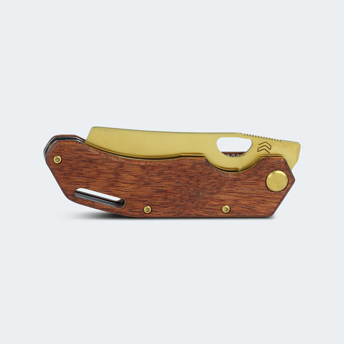 Canivete Cimo Brown Horse Cleaver Gold Titanium Cabo Madeira Com Clip – BH85C-GTI