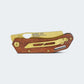 Canivete Cimo Brown Horse Cleaver Gold Titanium Cabo Madeira Com Clip – BH85C-GTI