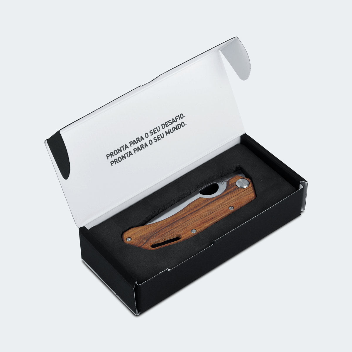 Canivete Cimo Brown Horse Cleaver Inox Cabo Madeira Com Clip - BH85C