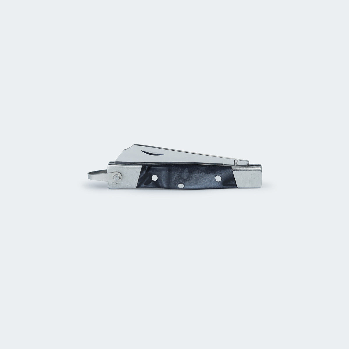 Canivete Cimo Inox Cabo Inox E Acrílico Preto Com Bainha - 330/5 I PT C/B