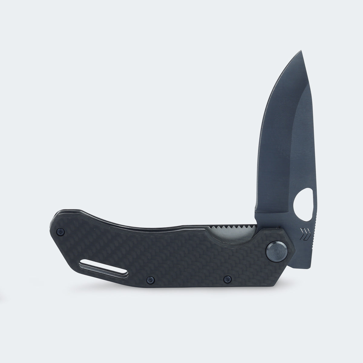 Canivete Cimo Eclipse Black Titanium Cabo Fibra de Carbono Com Clip - EC85-BTI