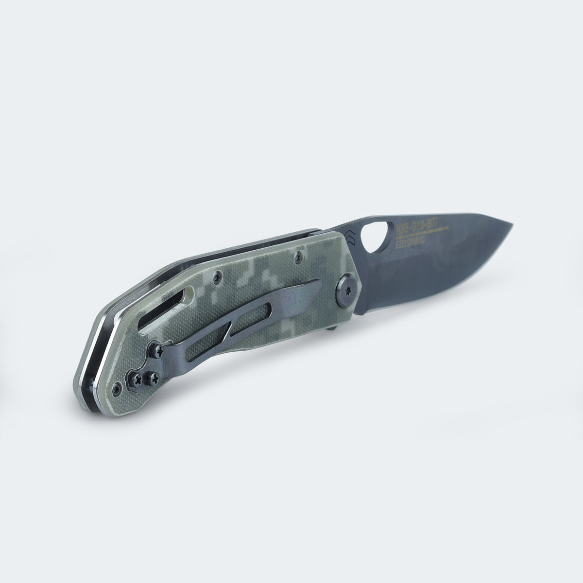 Canivete Cimo Komodo Black Titanium Cabo G10 Com Clip - K85-G10-BTI